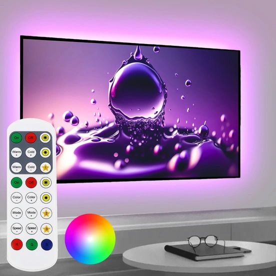 Led strips voor de achter de TV compleet met afstandsbediening