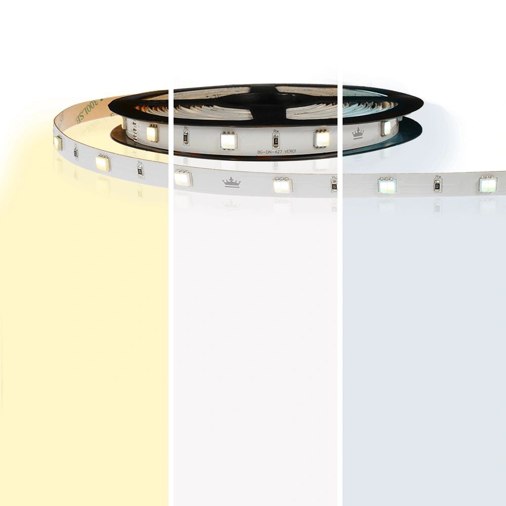 5 meter dual white led strip basic met 300 leds - losse strip5 meter dual white led strip basic met 30+30 leds - losse strip