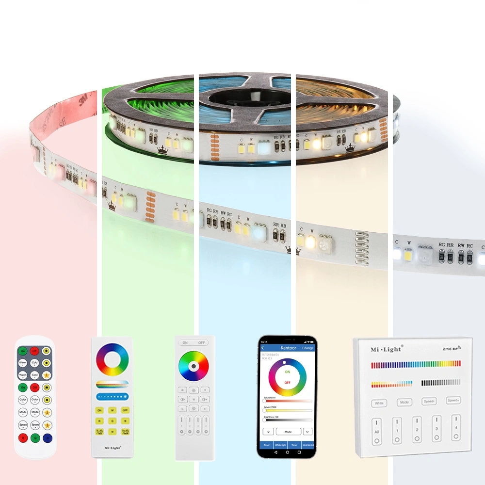 5 meter RGBWW led strip basic met 36 leds p/m - complete set