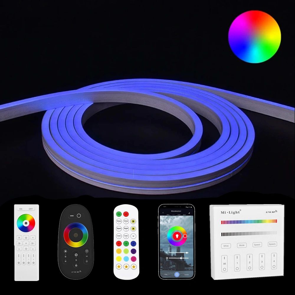 6 meter RGB neon led flex maxi recht - complete set neon verlichting6 meter RGB neon led flex maxi recht - complete set neon verlichting