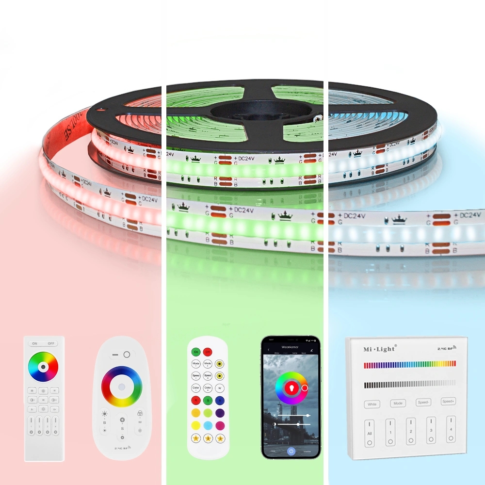 7 meter RGB led strip cob met 840 leds p/m - complete set