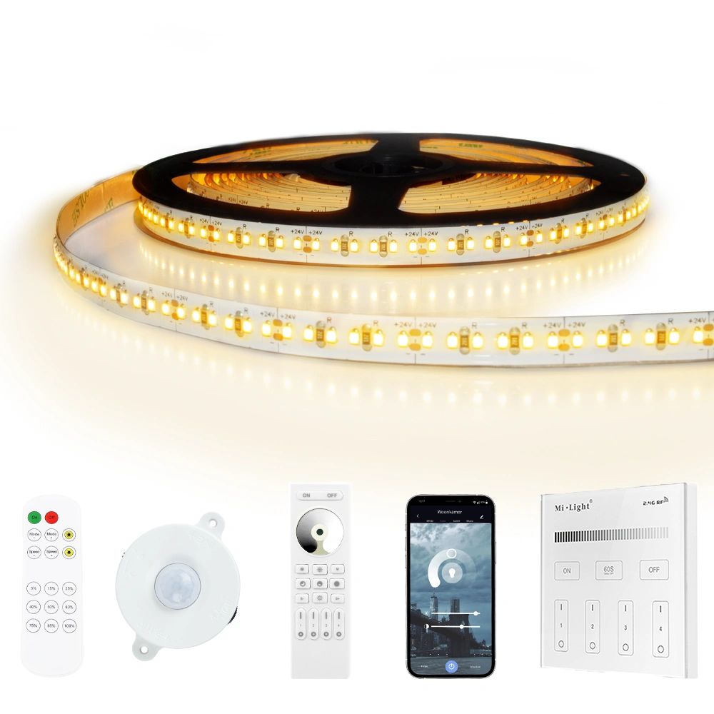 8 meter led strip warm wit pro - complete set8 meter ledstrip warm wit | complete set | pro 240 leds p/m