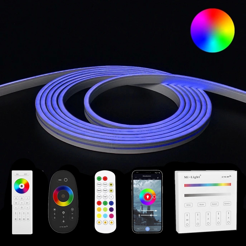 9 meter RGB neon led flex midi recht - complete set neon verlichting