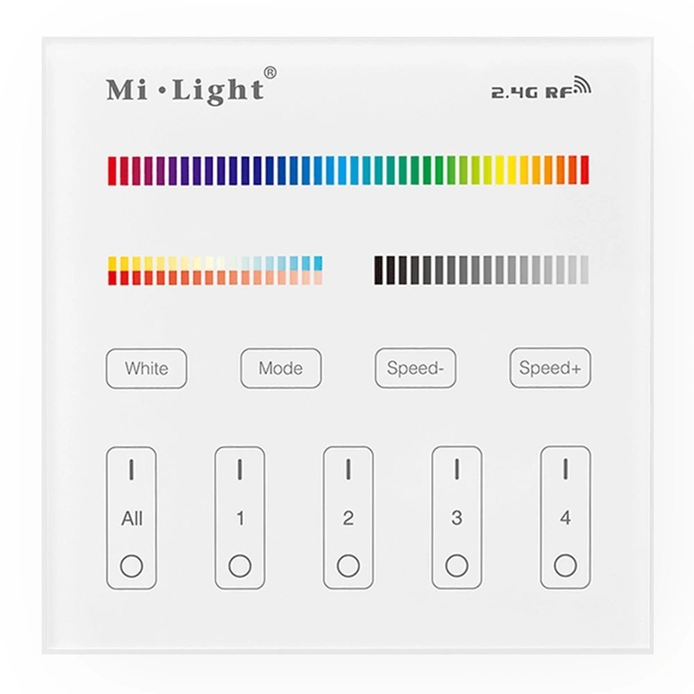 Touch panel 4-zone RGBWW wandpaneel op stroom