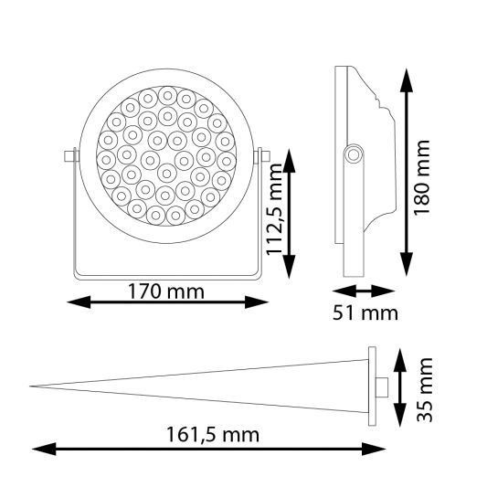 1-4 RGBWW Wifi led tuinspots 15 Watt set met afstandsbediening