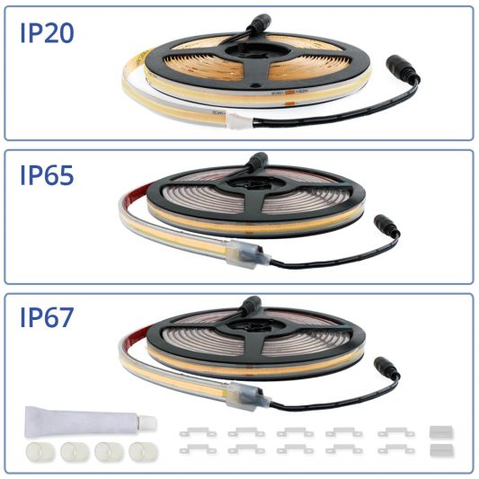 1 meter Helder Wit led strip COB met 384 leds per meter - complete set