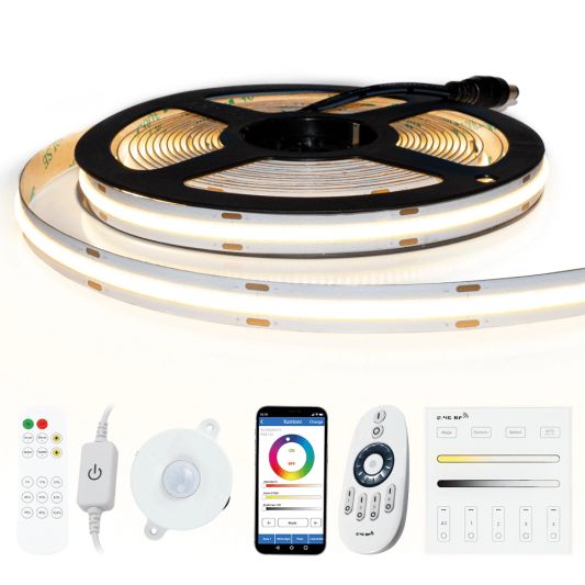 1 meter Helder Wit led strip COB met 504 leds per meter - complete set
