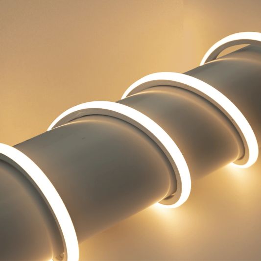 9 meter LED flex Warm Wit Midi Top View - complete set verlichting