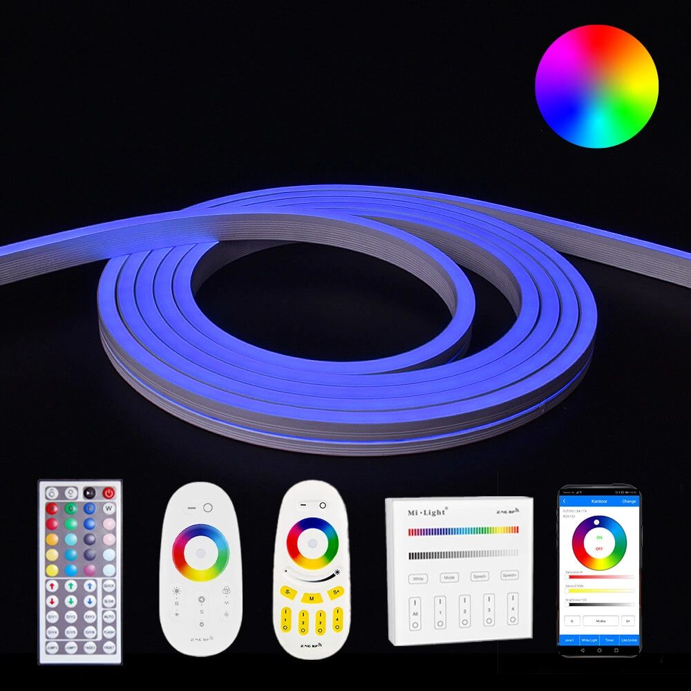 succes Vlekkeloos marketing Neon led flex strip RGB | Complete set | Maxi recht | 1 meter -  LedstripKoning