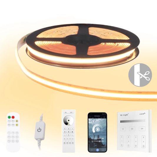 1 meter Warm Wit led strip COB met 600 leds - complete set