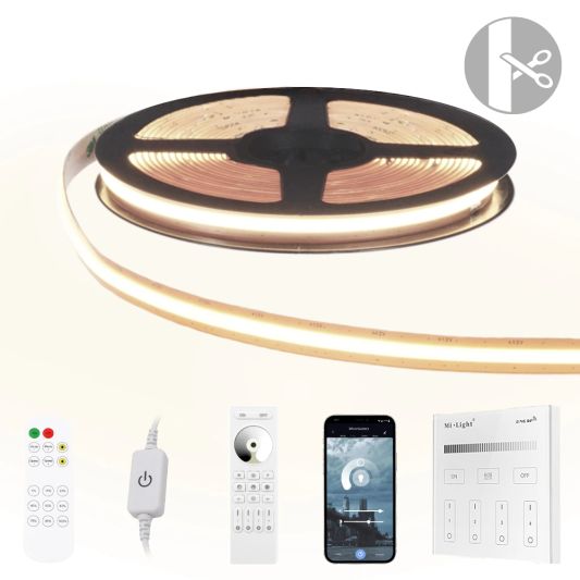 10 meter Helder Wit led strip COB met 600 leds per meter - complete set