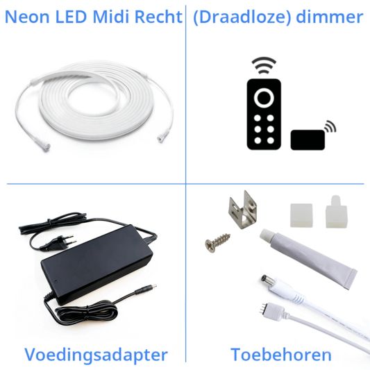 10 meter LED flex Dual White Midi recht - complete set verlichting