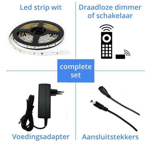 12 METER - 720 LEDS complete led strip set Helder Wit