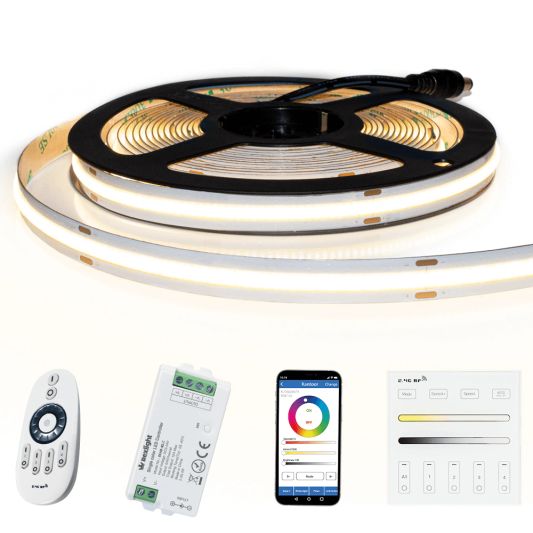 12 meter Helder Wit led strip COB met 504 leds per meter - complete set