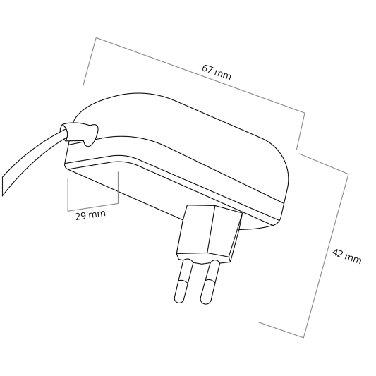 12 Watt - 12V / 1A adapter voor led strips