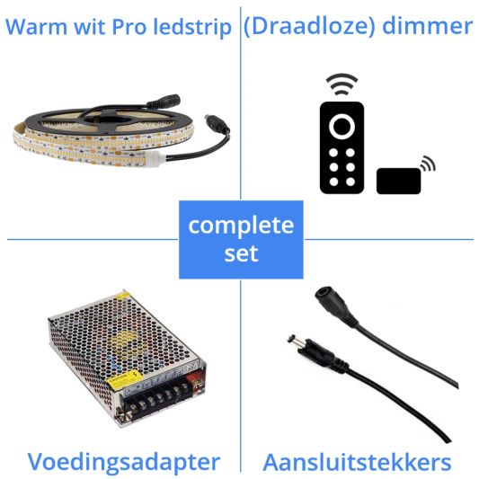 13 meter led strip Warm Wit Pro 420 - complete set