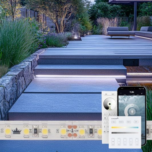 16 meter daglicht wit led strip voor buiten complete set