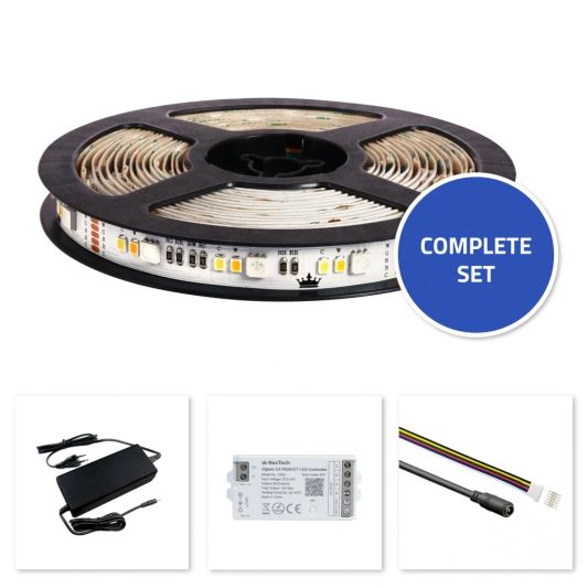 17 meter complete set RGBWW led strip met Zigbee controller