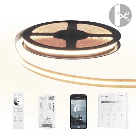 17 meter Helder Wit led strip COB met 600 leds per meter - complete set