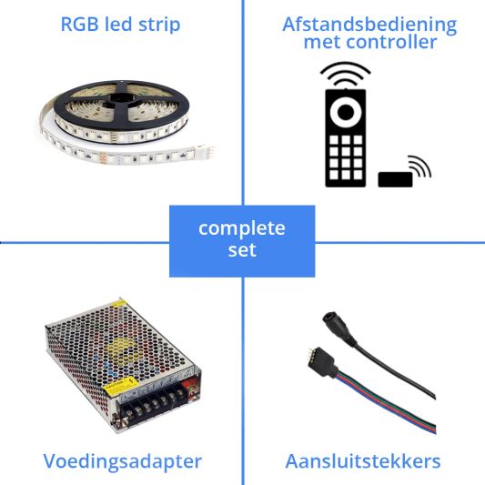 17 meter RGB Pro led strip complete set - 1632 leds