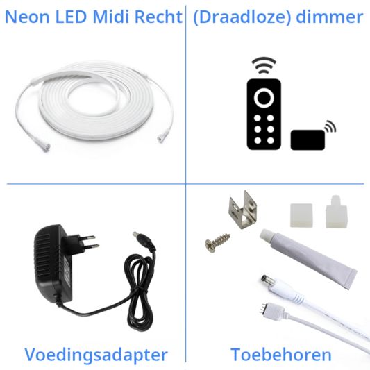 2,5 meter LED flex Dual White Midi recht - complete set verlichting