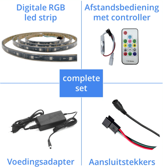 40 meter WS2811 digitale RGB led strip set - Basic