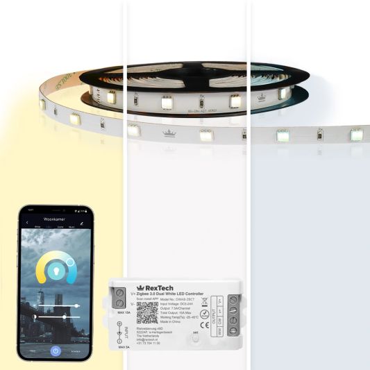 2 meter complete set Dual White led strip met Zigbee controller