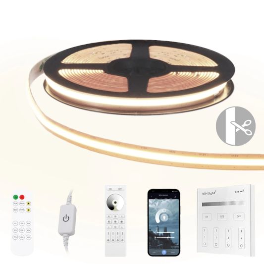 2 meter Helder Wit led strip COB met 600 leds per meter - complete set
