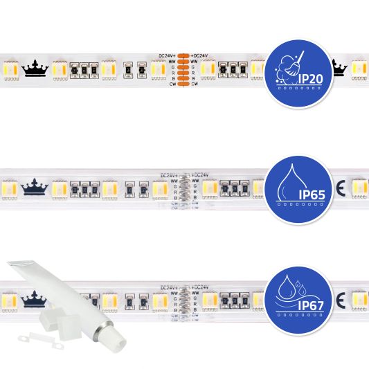 2 meter RGBWW led strip Premium met 120 leds - losse strip