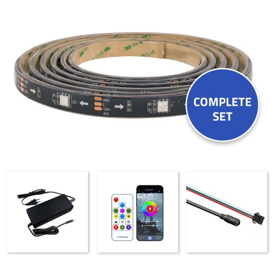 20 meter WS2811 digitale RGB led strip set - Premium