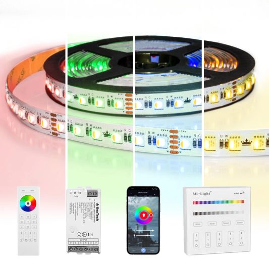22 meter RGBW led strip complete set - Pro 96 leds per meter - Multicolor met Warm wit