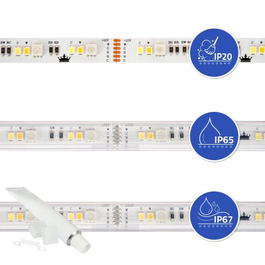 23 meter RGBWW led strip basic met 36 leds p/m - complete set
