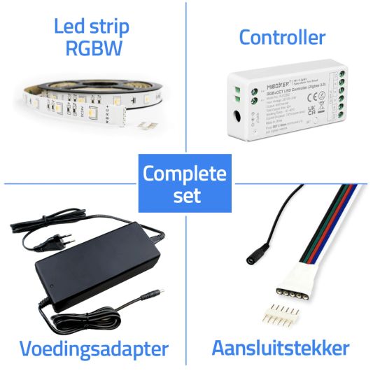 25 meter complete set RGBW led strip met Zigbee controller