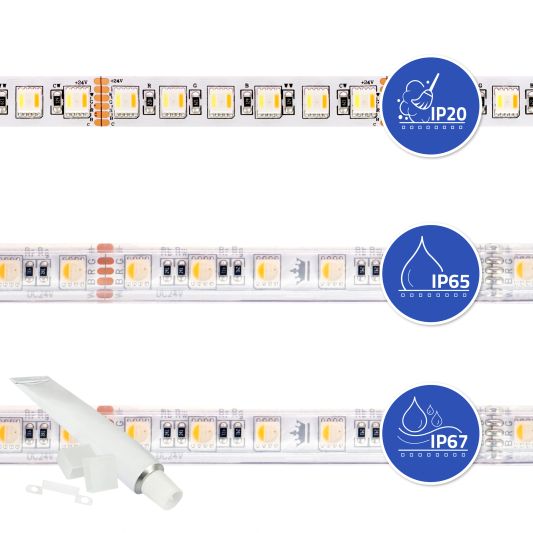 25 meter RGBWW led strip Pro met 2400 leds - complete set
