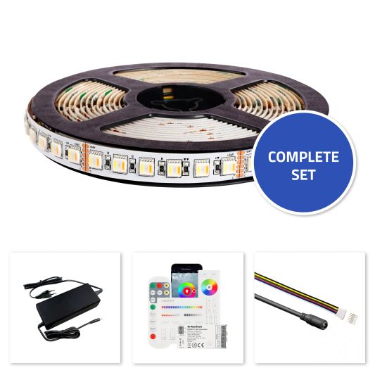 25 meter RGBWW led strip Pro met 2400 leds - complete set