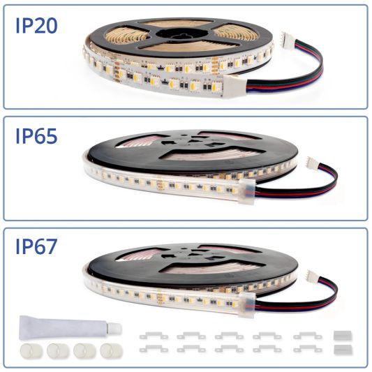 3 meter RGBW led strip complete set - Pro 96 leds per meter - Multicolor met Helder wit