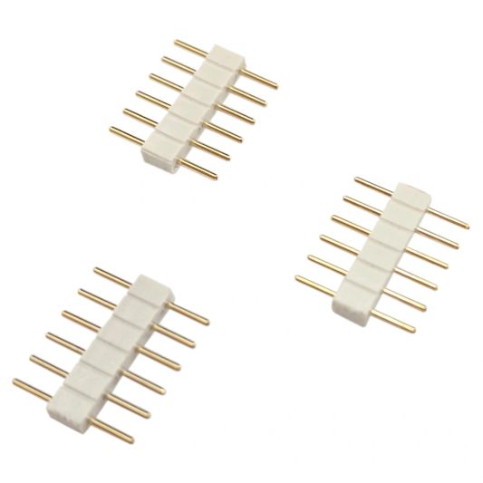 3 x RGBWW stekker 6-pins type man