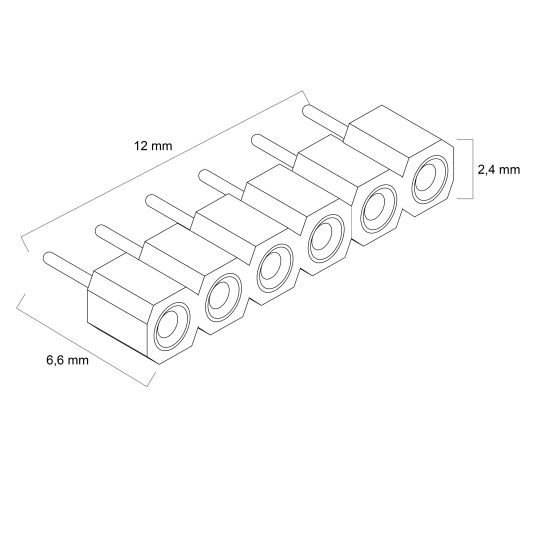 3 x RGBWW stekker 6-pins type vrouw