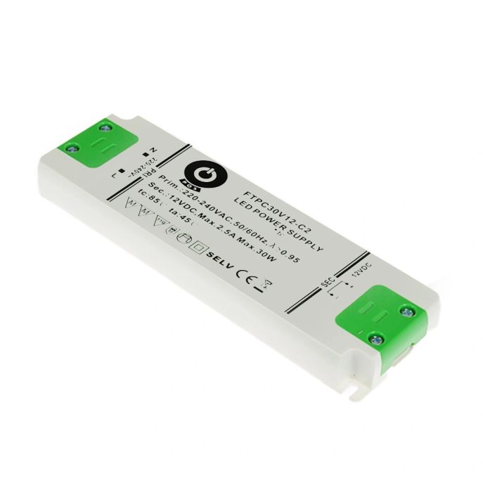 Led driver 12V professioneel 30 Watt zeer compact - Voor inbouw