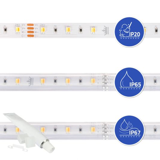 4 meter Dual White led strip Basic met 240 leds - losse strip