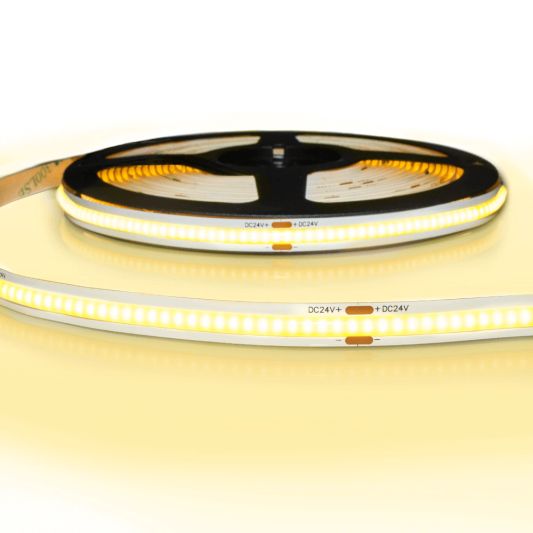 5 meter COB led strip IP20 24V - Extra warm wit 2400K - 384 leds p/m