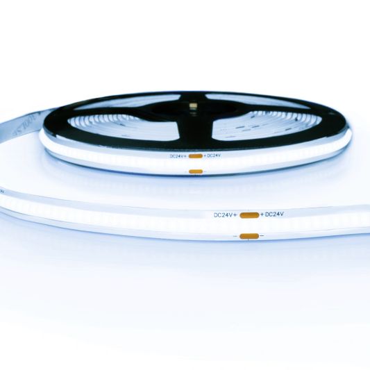 5 meter COB led strip IP20 24V - Koud wit 6500K - 384 leds p/m