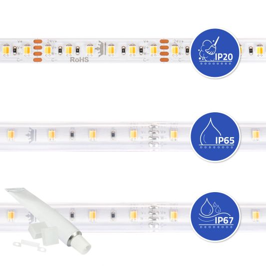 5 meter Dual White led strip complete set - Premium 600 leds