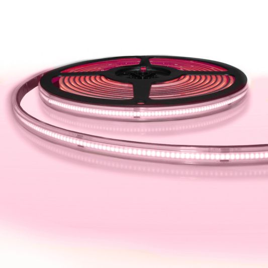 5 meter gekleurde COB led strip IP65/67 24V - Rode kleur - 384 leds p/m