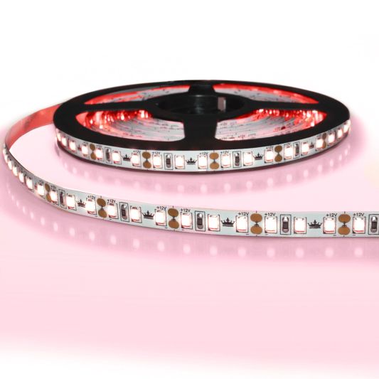 5 meter gekleurde led strip IP20 12V of 24V - Rode kleur - 120 leds p/m