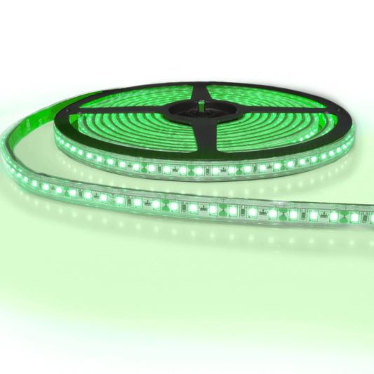 5 meter gekleurde led strip IP65/67 12V of 24V - Groene kleur - 120 leds p/m