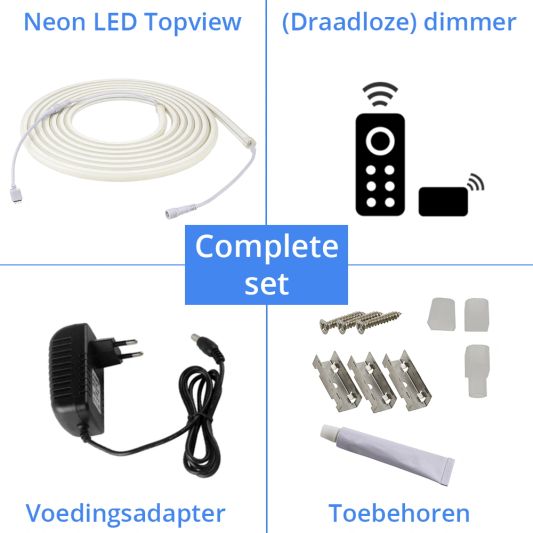 5 meter LED flex Dual White Midi Top View - complete set verlichting