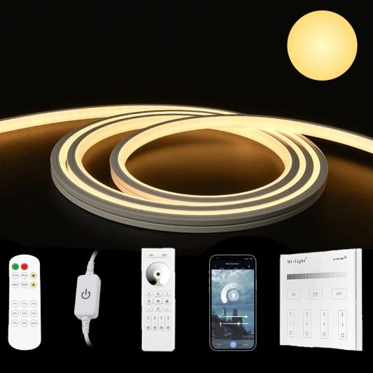 5 meter LED flex Warm Wit Midi Top View - complete set verlichting