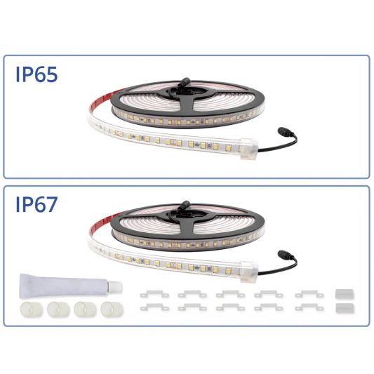 5 meter led strip IP65/67 12V of 24V - Extra warm wit 2400K - 120 leds p/m