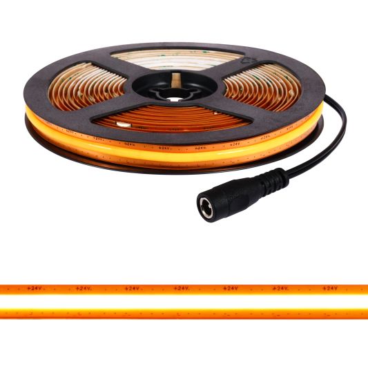 50 meter Warm Wit led strip COB met 600 leds per meter - complete set